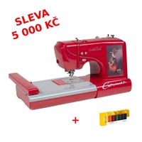 Kombinovaný šicí a vyšívací stroj Garudan CARMEN GES-1162 3 v 1 + vyšívací nitě Amann ZDARMA